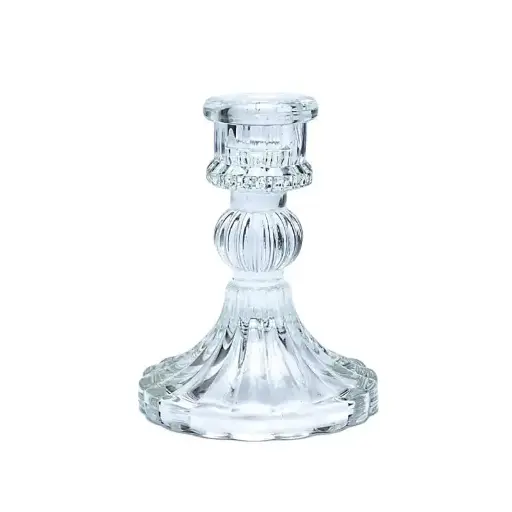 [BG012-1] Bougeoir en verre pour bougie de table