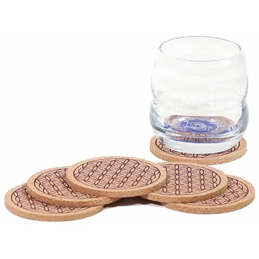 [PAN024l] Sous verre fleur de vie en liège lot