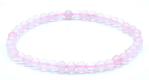 Bracelet Quartz rose perles 4mm
