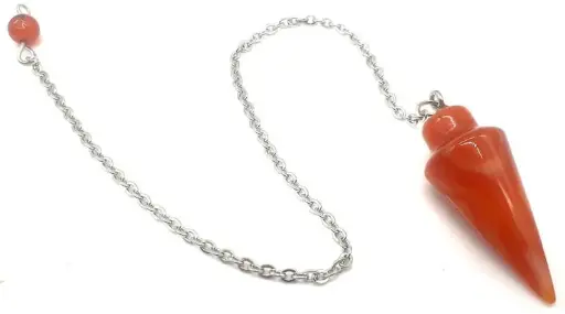 Pendule Goutte Cornaline Rubanée