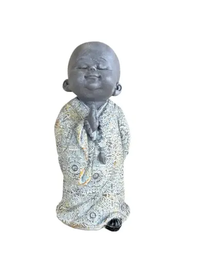 Statuette Moine Debout gris